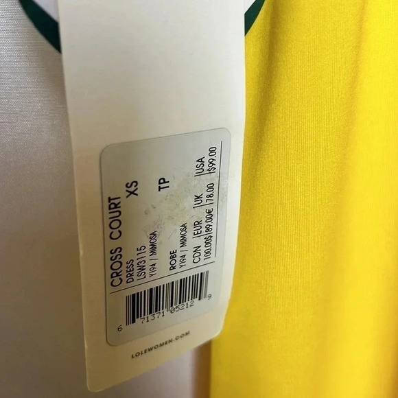 LOLE sport dress ,tennis dress Cross Court ,yellow, activewear, pickleball,NWT - Picture 9 of 13
